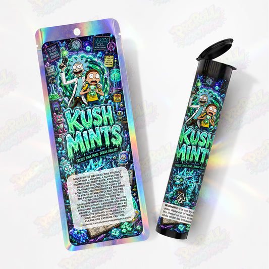 Kush Mints Pre Roll Tubes + Mylar Bags