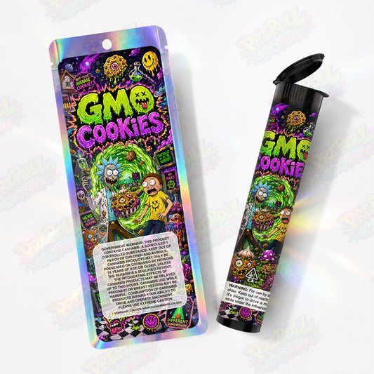 GMO Cookies Pre Roll Tubes + Mylar Bags