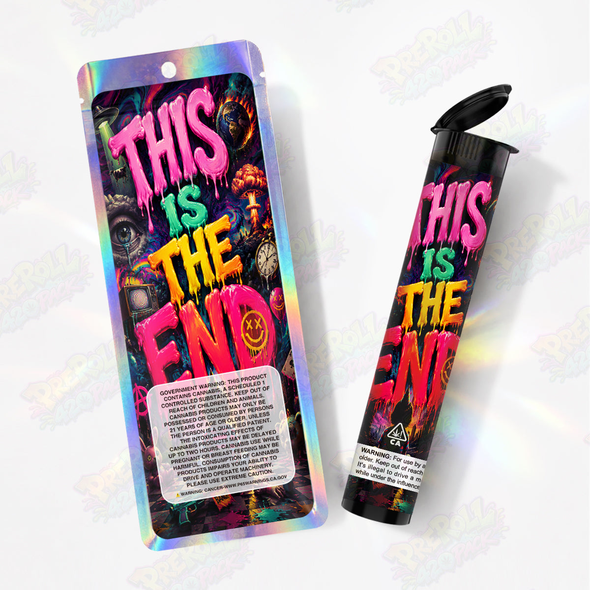 This Is The End Pre Roll Tubes + Mylar Bags