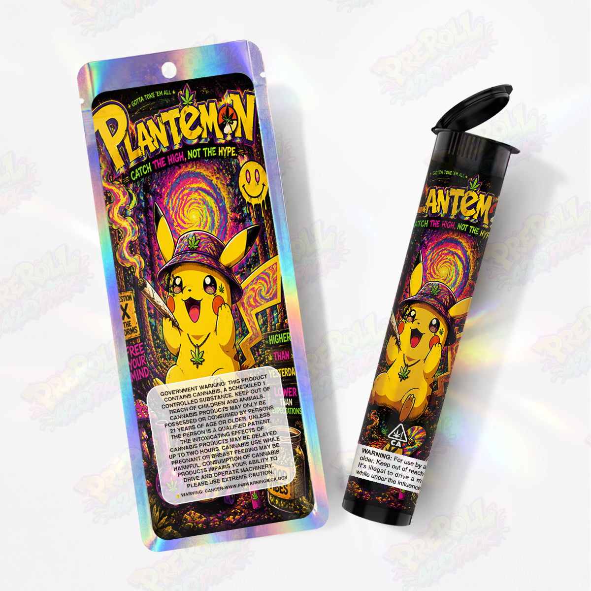 Plantemon Pre Roll Tubes + Mylar Bags