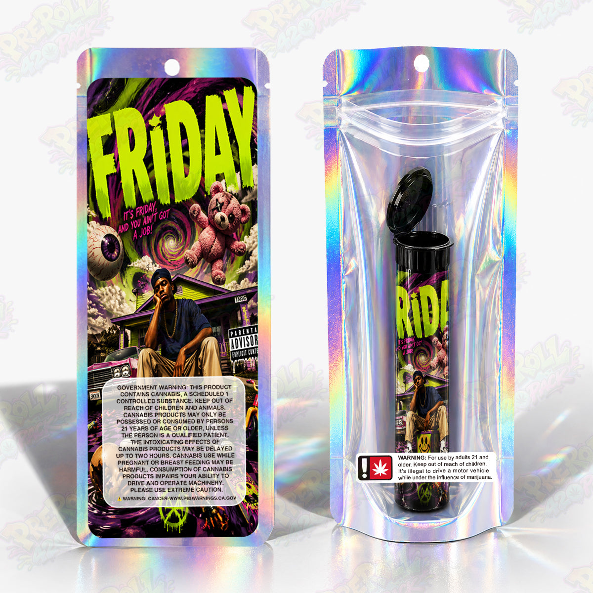 It's Friday Pre Roll Tubes + Mylar Bags