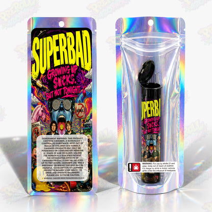Superbad Pre Roll Tubes + Mylar Bags