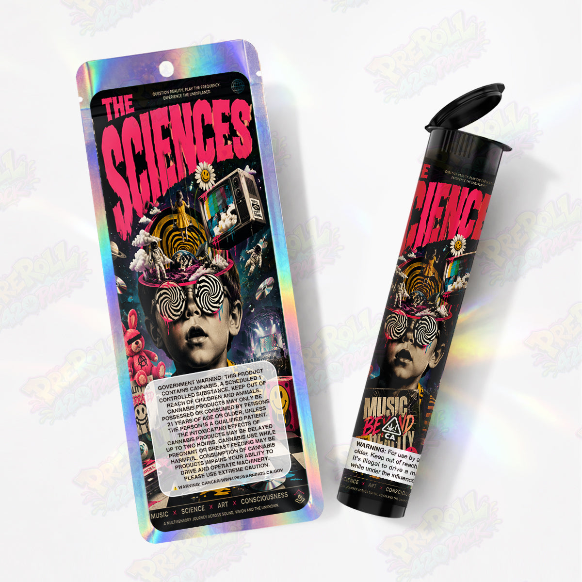 The Sciences Pre Roll Tubes + Mylar Bags