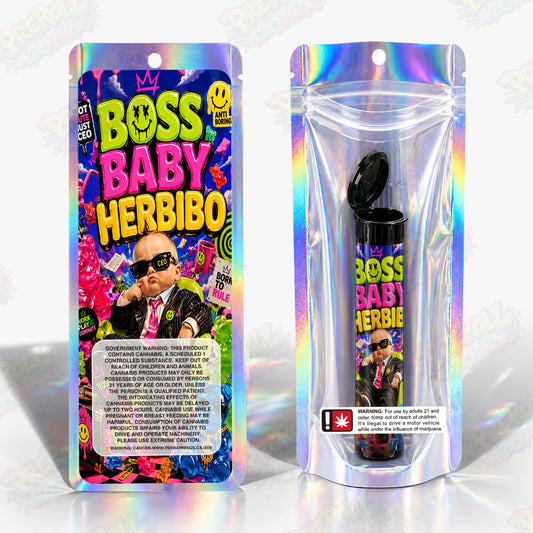 Boss Baby Herbibo Pre Roll Tubes + Mylar Bags