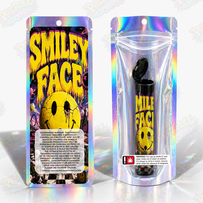 Smiley Face Pre Roll Tubes + Mylar Bags