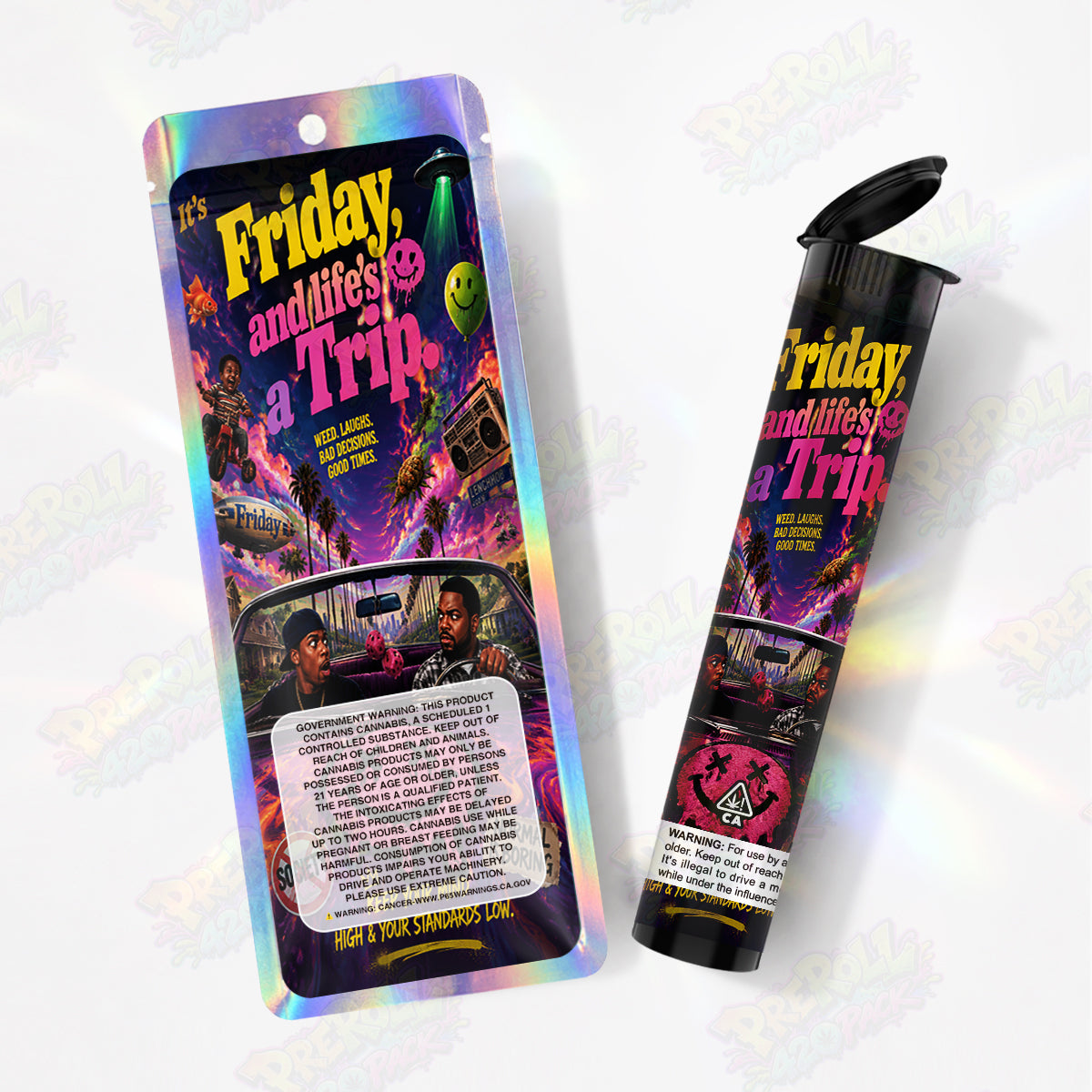 It's Friday Pre Roll Tubes + Mylar Bags