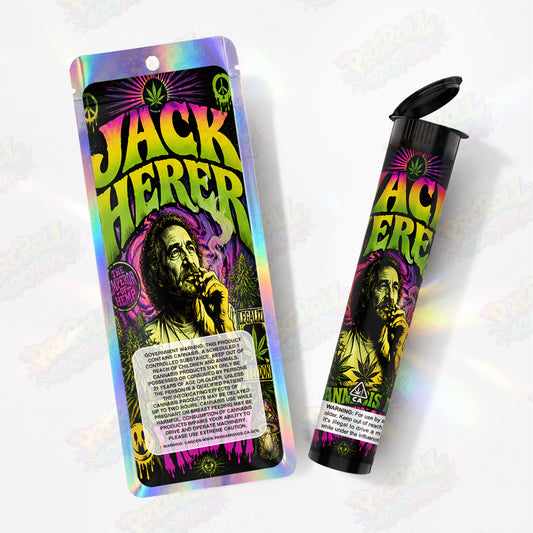 Jack Herer Pre Roll Tubes + Mylar Bags