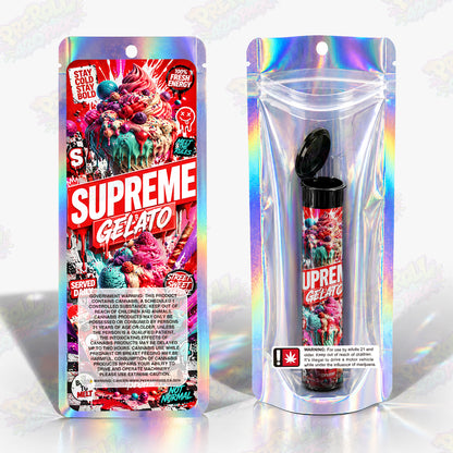 Supreme Gelato Pre Roll Tubes + Mylar Bags