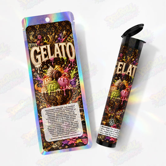 LV Gelato Pre Roll Tubes + Mylar Bags