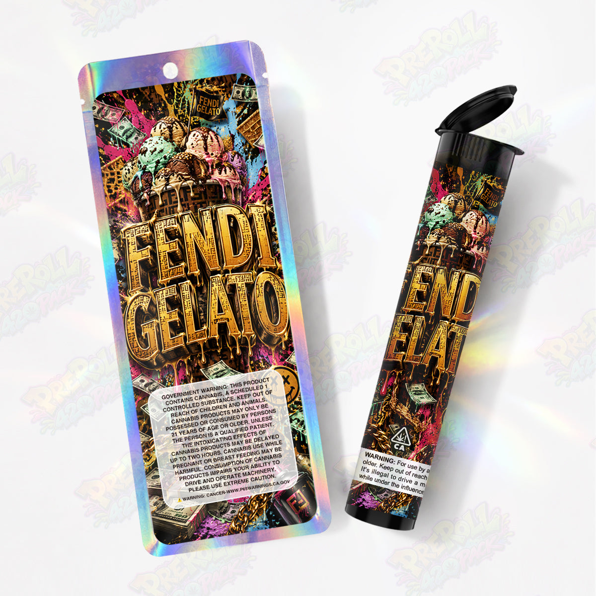 Fendi Gelato Pre Roll Tubes + Mylar Bags