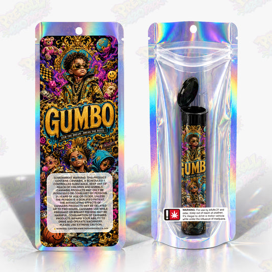 Gumbo Pre Roll Tubes + Mylar Bags