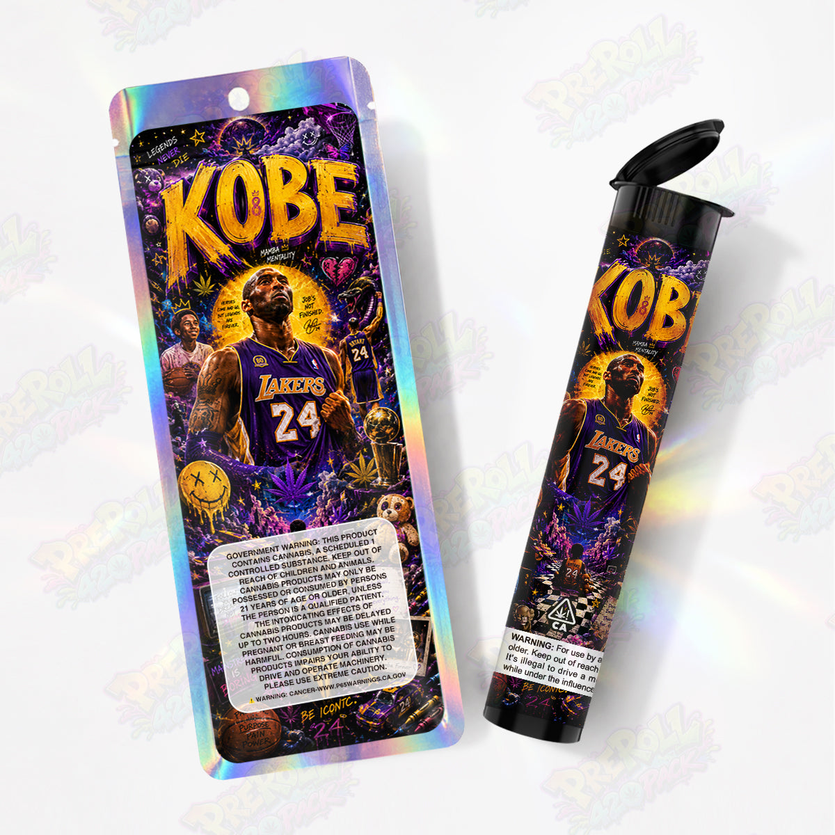 Lakers 24 Pre Roll Tubes + Mylar Bags