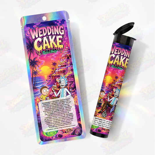 Wedding Cake Pre Roll Tubes + Mylar Bags