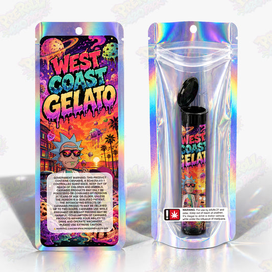 West Coast Gelato Pre Roll Tubes + Mylar Bags